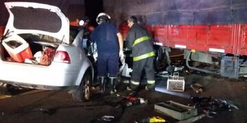 Accidente RN 12\nCrédito: Bomberos Voluntarios Ceibas