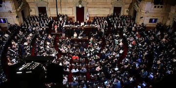 Vista del recinto legislativo durante la  apertura del 136 período de sesiones ordinarias del Congreso Nacional en Buenos Aires, Argentina, el 01/03/2018\u002E (Vinculado al texto de dpa \