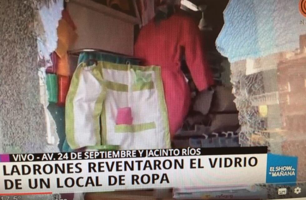Revientan el vidrio y roban en un local de venta de prendas en General Paz