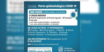 Con siete casos de Coronavirus confirmados este jueves, el total asciende a 388 en Misiones