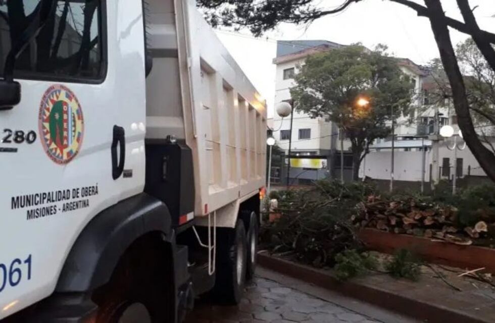Continúan los mantenimientos en Oberá después del temporal