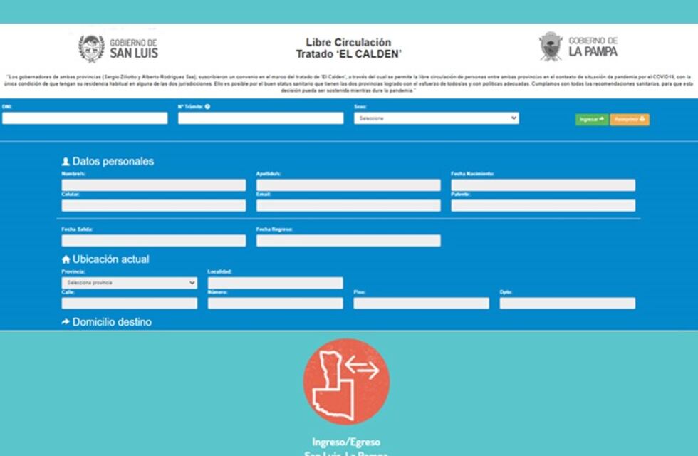 Se recibieron más de 1300 solicitudes para realizar viajes entre San Luis y La Pampa