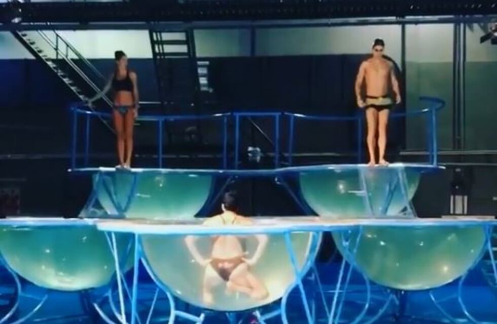 Soledad Fandiño y su blooper en el primer ensayo para el Aquadance