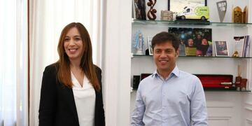 María Eugenia Vidal y Axel Kicillof, reunidos en la Casa de la Provincia de Buenos Aires para encarar el periodo de transición. (Clarín)