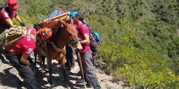 El cuerpo encontrado fue trasladado a mula\u002E (Foto: gentileza Cadena 3)\u002E