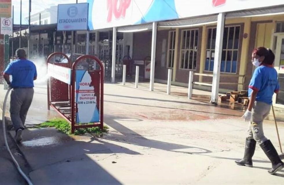 El municipio realiza tareas de desinfección en áreas publicas