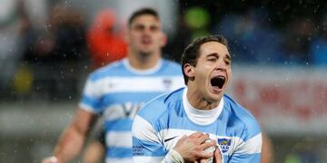 Rugby Union - Championship - New Zealand All Blacks vs Argentina Pumas - New Plymouth, New Zealand - September 9, 2017 - Argentina's Joaquin Tuculet receives a kick in the second half\u002E REUTERS/Nigel Marple nueva zelanda Joaquin Tuculet campeonato torneo Rugby Championship 2017 rugby rugbiers partido seleccion nueva zelanda all blacks argentina los pumas