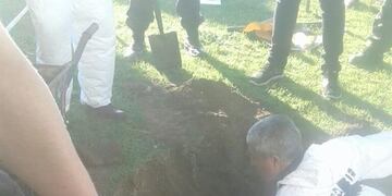 Encontraron un barril metálico enterrado en la quinta del \