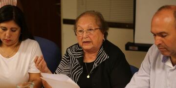 Legisladora Silvia Noemí Gigena (centro), presidenta de la Comisión de Derechos Humanos y Desarrollo Social\u002E