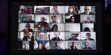 Reunión conjunta remota de las Comisiones de Asuntos Constitucionales y de Justicia y Asuntos Penales del Senado de la Nación, el 6 de Agosto 2020, en Buenos Aires, Argentina\u002E Foto: Gabriel Cano / Comunicación Senado\u002E