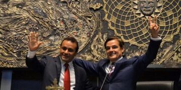 Oscar Herrera Ahuad (izquierda) asumió en la Cámara de Diputados\u002E Aquí junto Carlos Rovira, presidente de la Cámara\u002E