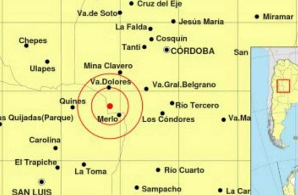 En la mañana un sismo sacudió a Traslasierra y Calamuchita