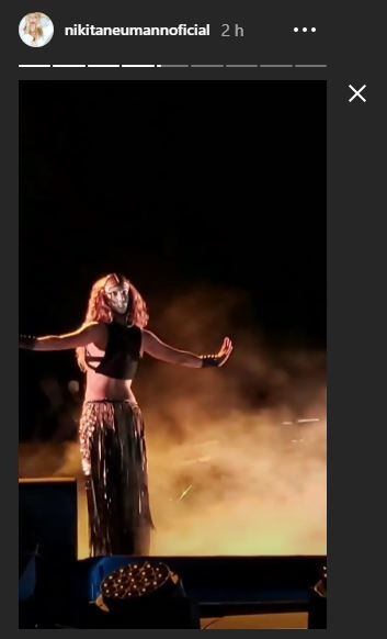 Nicole Neumann iba compartiendo el show de Shakira a través de sus historias de Instagram