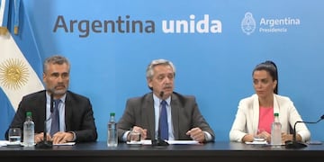 Alberto Fernandez y los anuncios del viernes (Twitter)