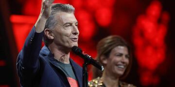 El presidente argentino Mauricio Macri habla el 06/07/2017 en el marco del primer concierto solidario del Global Citizen Festival en Hamburgo, Alemania\u002E Macri está en Alemania con motivo de la cumbre del G20\u002E foto: Georg Wendt/dpa