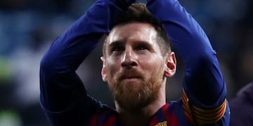 Soccer Football - La Liga Santander - Real Madrid v FC Barcelona - Santiago Bernabeu, Madrid, Spain - March 2, 2019 FC Barcelona's Lionel Messi celebrates victory REUTERS/Sergio Perez