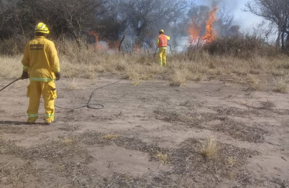Falda del Carmen: se incendió media hectárea de campo con bosque autóctono