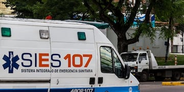 Ambulancia del SIES en Rosario\u002E