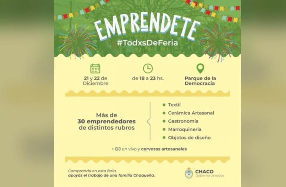 Se realizará la segunda jornada de la feria "Emprendete"