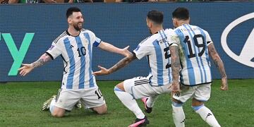 Lionel Messi después de marcar el tercer tanto del partido.