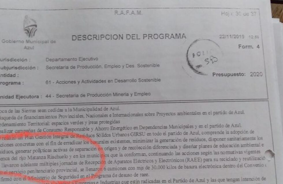 Insólito: en el presupuesto de Azul asignaron recursos para el Riachuelo