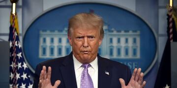 (FILES) In this file photo US President Donald Trump speaks to the press in the Brady Briefing Room of the White House in Washington, DC, on August 5, 2020\u002E - How healthy is Donald Trump, really? Contradictory and incomplete information from officials since the president contracted coronavirus confirms that the health of the White House incumbent is a well-kept secret\u002E\nAnalysts also say Trump has displayed a savvy use of digital tools to try to steer coverage of the first major presidential health crisis of the social media age\u002ESince the October 2, 2020 announcement of Trump's positive test, his personal doctor Sean Conley has been accused of giving fragmented and confusing information that conflicted with what Chief of Staff Mark Meadows was saying\u002E (Photo by Olivier DOULIERY / AFP)