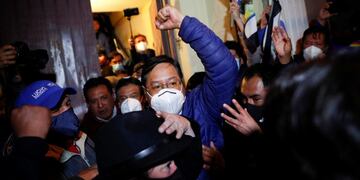 Luis Arce, el día en que resultó electo presidente de Bolivia (AP Photo/Juan Karita)