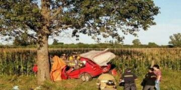 Choque con dos vu00edctimas fatales en la Ruta Provincial 13, a la altura de San Jorge.