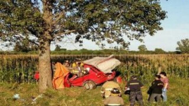 Choque con dos vu00edctimas fatales en la Ruta Provincial 13, a la altura de San Jorge.