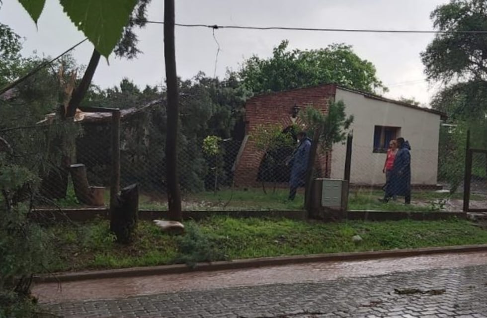 La lluvia y el viento hicieron destrozos en Coronel Moldes y en el dique Cabra Corral