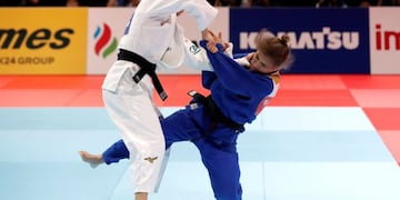 Paula Pareto en el combate de repechaje (Foto: Reuter)\u002E