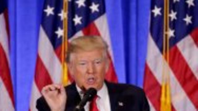 President-elect Donald Trump speaks during a news conference, Wednesday, Jan. 11, 2017, in New York. The news conference was his first as President-elect. (AP Photo/Seth Wenig)