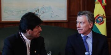 Mauricio Macri le dio la bienvenida a Evo Morales en la Casa Rosada\u002E (Presidencia de la Nación)