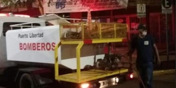 Puerto Libertad: Bomberos Voluntarios trabajan en la desinfección de veredas
