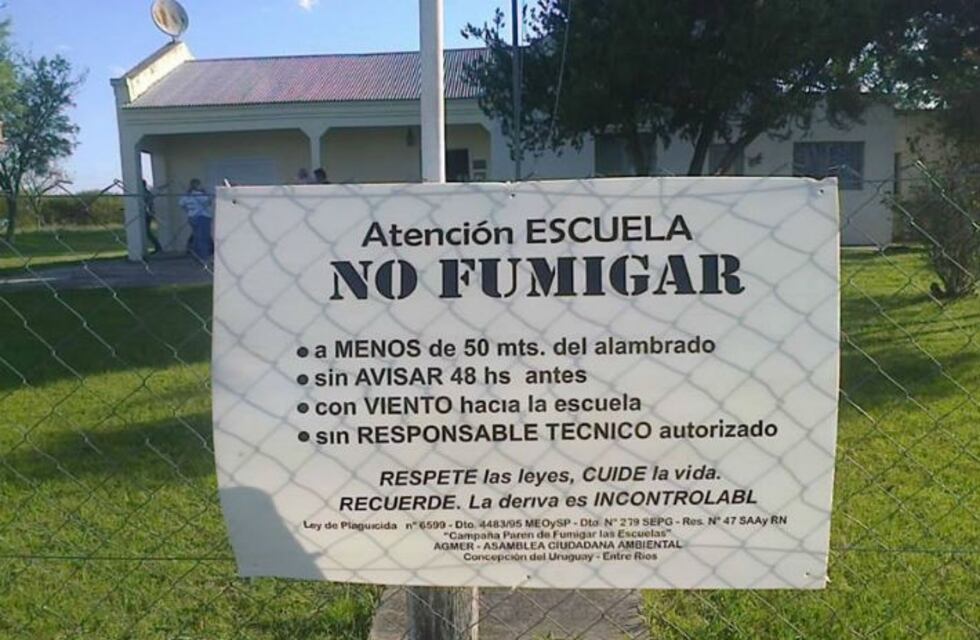 Inédita condena por fumigar cerca de una escuela