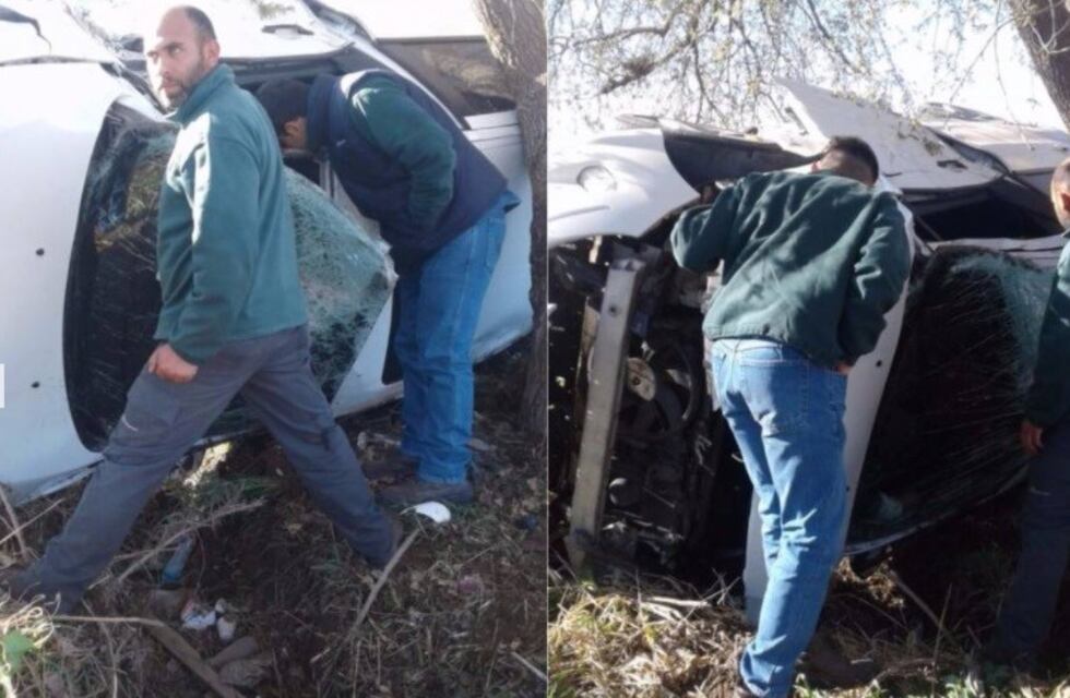 El jugador Facundo Cobos de Godoy Cruz volcó con su auto sobre ruta 60