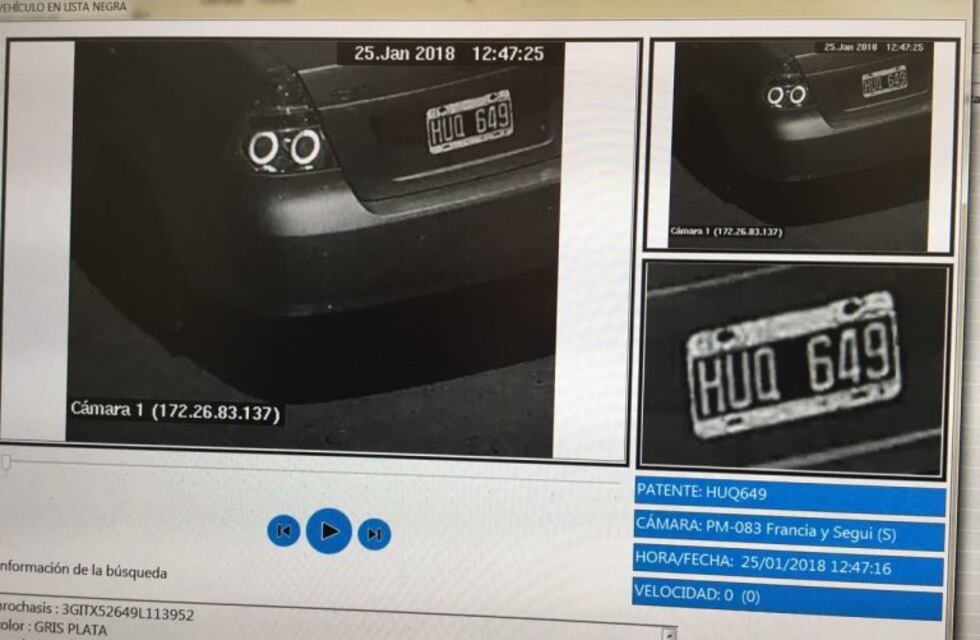 La recuperación de un auto robado con una granada muestra el funcionamiento de los detectores de patentes