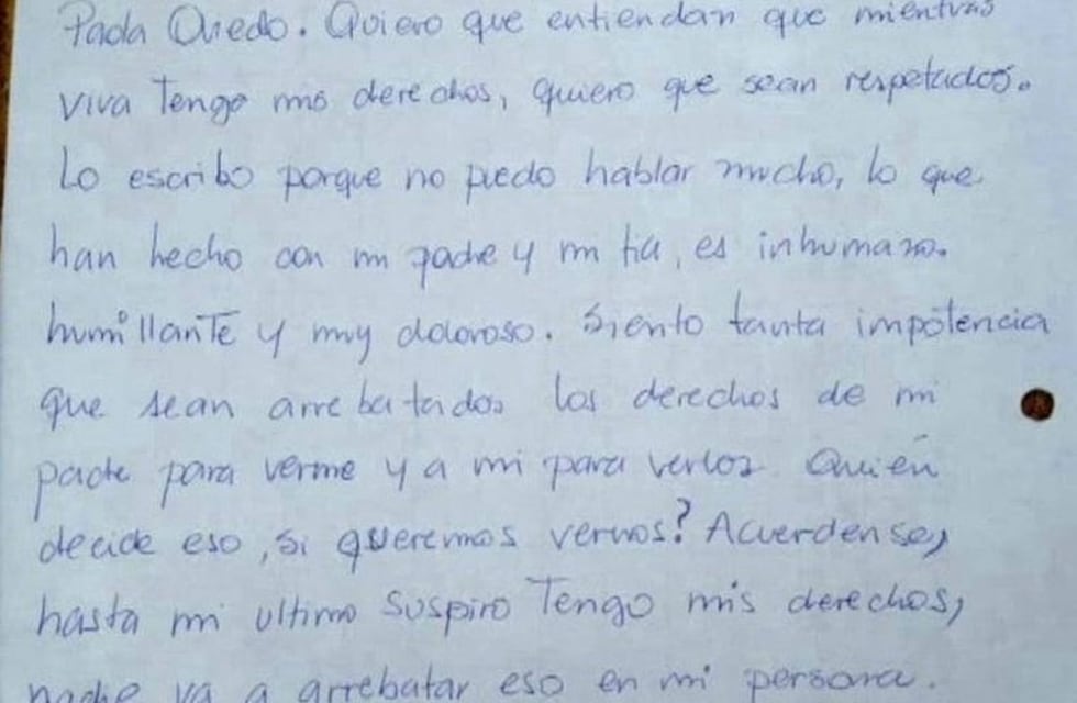 La carta que dejó Solange: "Ansiaba ver a mi tía y a mi papá"
