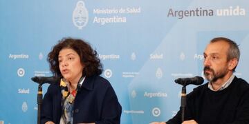 Carla Vizzotti, secretaria de Acceso a la Salud de la Nación, dando el reporte diario del coronavirus en Argentina\u002E (Presidencia)