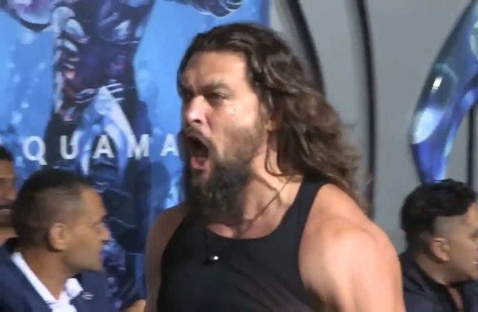 Jason Momoa sorprendió a todos en el estreno de Aquaman