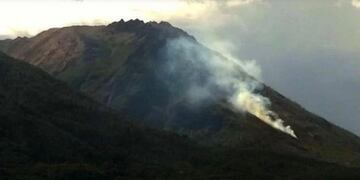 Brigadistas trabajan en el lugar.