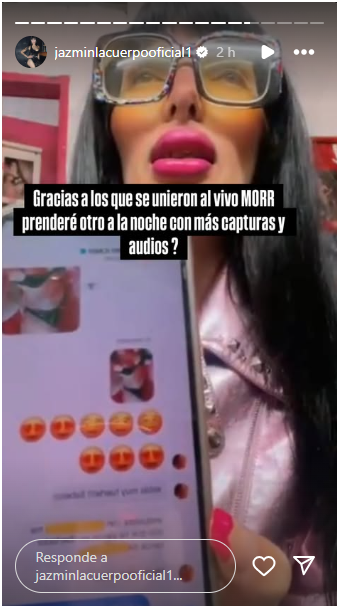 Jazmín La Cuerpo publicó una foto mostrando la conversación con Icardi.