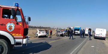 El Renault Clío y el Honda Civic colisionaron este domingo al mediodía en el kilómetro 29 de la traza.