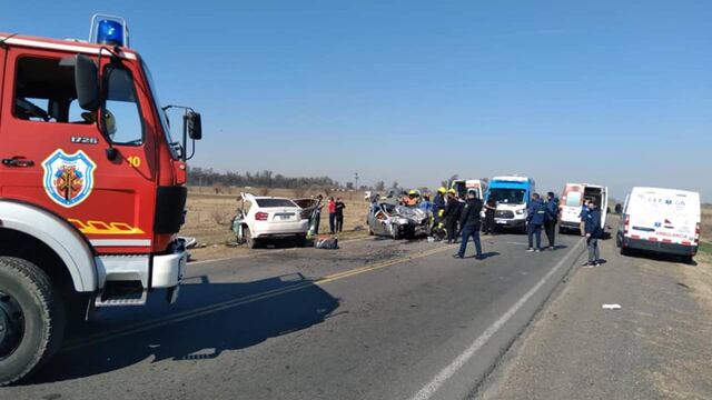 El Renault Clío y el Honda Civic colisionaron este domingo al mediodía en el kilómetro 29 de la traza.