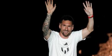 Lionel Messi presentado en Inter Miami. (AP)