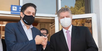 Trotta fue recibido por Ziliotto en el aeropuerto de Santa Rosa (APN)