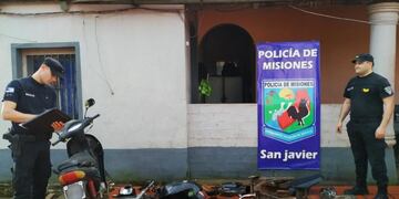 San Javier: recuperan motocicleta robada y motopartes.