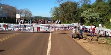 Protestas de tareferos en Misiones\u002E (Foto: Twitter)