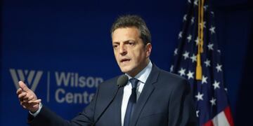 Sergio Massa en Washington\u002E (prensa Frente de Todos)