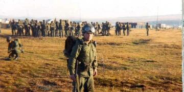 Juan Antonio Barroso en el teatro de operaciones en Malvinas